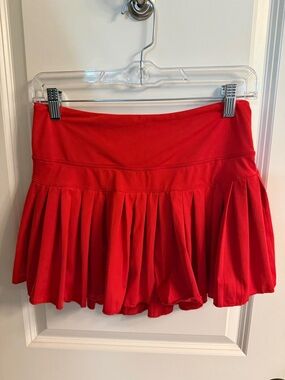 Goldhinge Red Pleated Skirt - Women's Athletic Skort